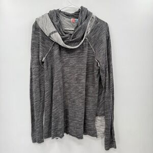 FP Beach Gray Cowl Neck Long‎ Sleeve Top Lightweight Casual Pullover xs/s